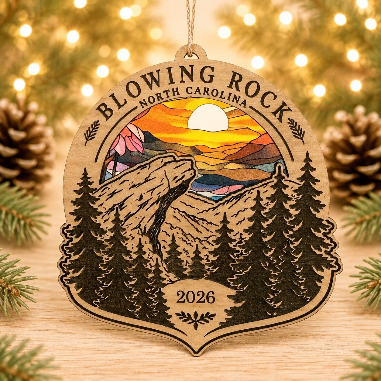 Blowing Rock Mountain Sunset Ornament